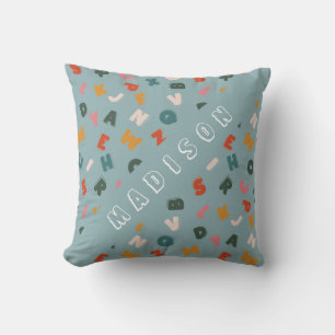 cool alphabet soup monogram cushion