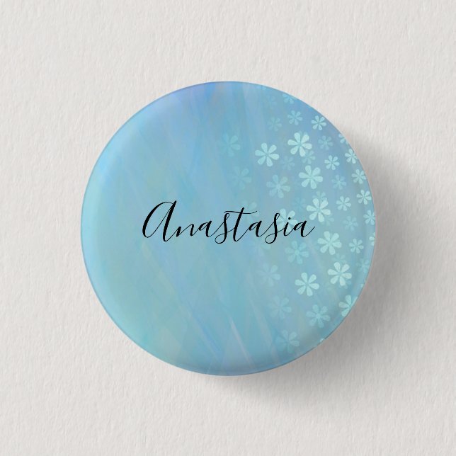 Cool, Amazing, Blue whit your name 3 Cm Round Badge (Front)