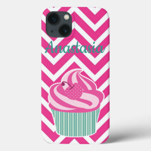 Cool, Amazing, Pink Cupcakes whit your name iPhone 13 Case