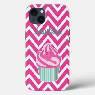Cool, Amazing, Pink Cupcakes whit your name iPhone 13 Case