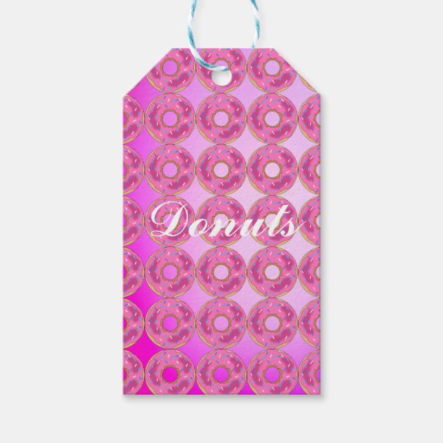 Cool, Amazing Pink Doughnuts  Gift Tags (Front)