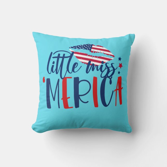 Cool America Red White Blue USA American Patriotic Cushion (Front)