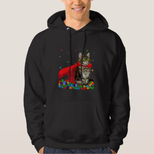 Cool American Curl Autism Awareness Graphic Cat Hoodie