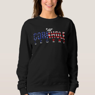 Cool American Flag Cornhole Legend Corn Hole Champ Sweatshirt