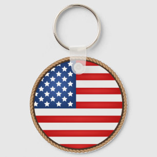 Cool American Flag Key Ring