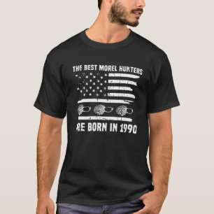 Cool American Flag Morel Mushroom Hunting 1990 31S T-Shirt
