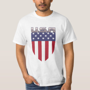 Cool American Flag Shield U.S.A Patriotic T-Shirt