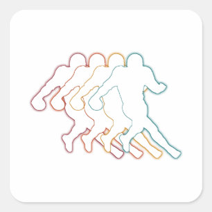 Cool American Football Player Artwork Square Sticker