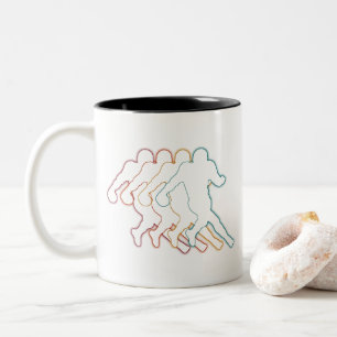 Cool American Football Player Artwork Two-Tone Coffee Mug