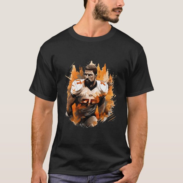 Cool American Football Training In Autumn Season T-Shirt (Front)