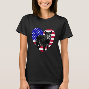 Cool American Timber Wolve Big Canine Heart Silhou T-Shirt