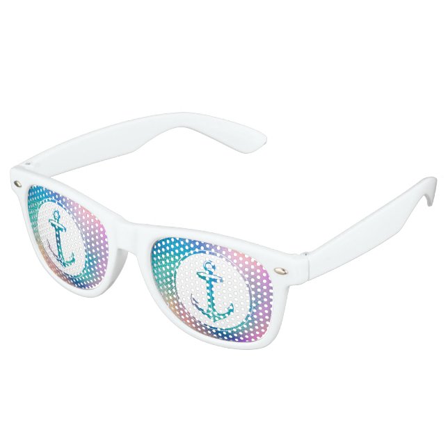 Cool Anchor Funny Gift Retro Sunglasses (Angled)