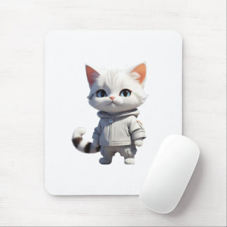 Cool and Adorable Cat Illustration Mouse Mat