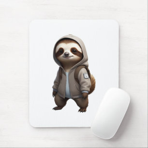 Cool and Adorable Sloth Illustration Mouse Mat