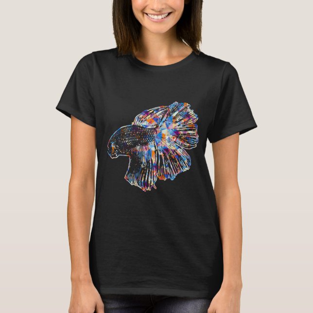 Cool And Awesome Betta Fish Geometric T-Shirt (Front)