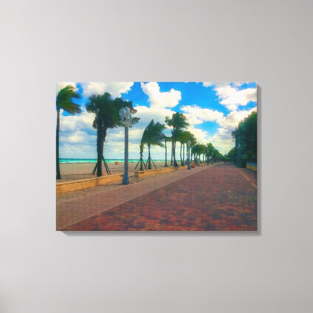 Cool and Breezy at Hollywood Beach Canvas Print (Front)