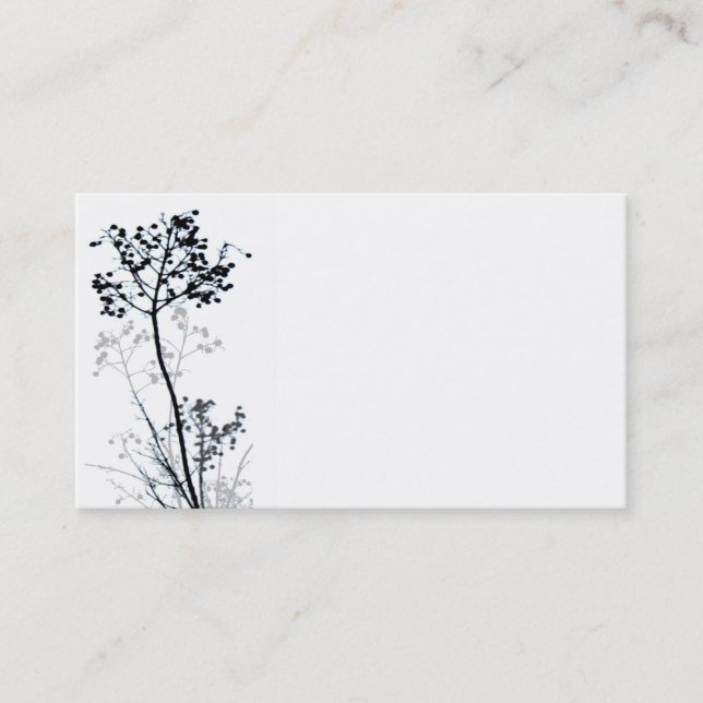 cool and clean nature art black and white business card (Front)