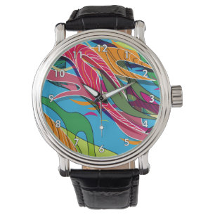 Cool and Colourful Abstract Shapes and Lines Watch
