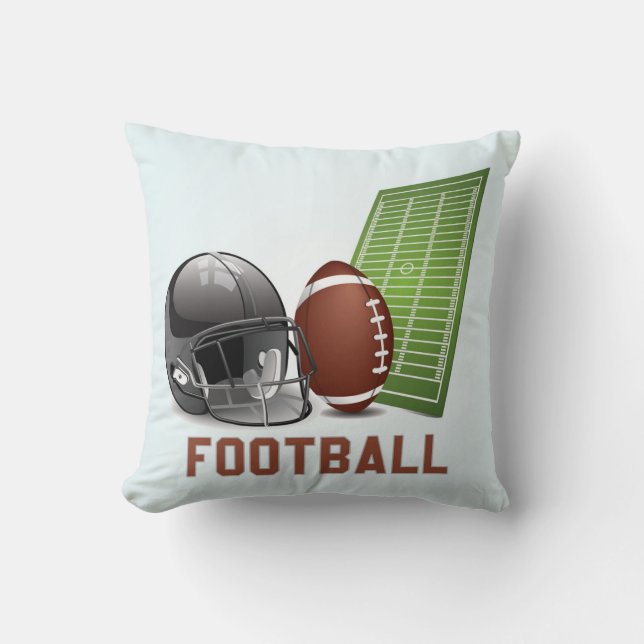 Cool and Colourful Football Sports Elements Cushion (Front)