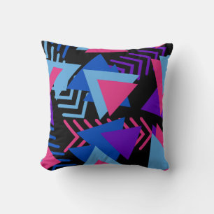Cool and Colourful Geometric Shapes and Lines Cushion