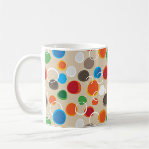 Cool and Colourful Hand Drawn Circles and Bubbles Coffee Mug