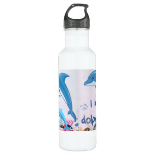 Cool and Colourful l Love Dolphins Quotes Name  710 Ml Water Bottle