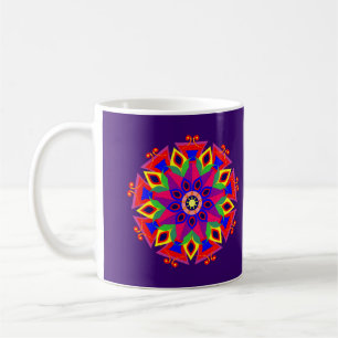 Cool and Colourful Mandala Pattern Flames Coffee Mug