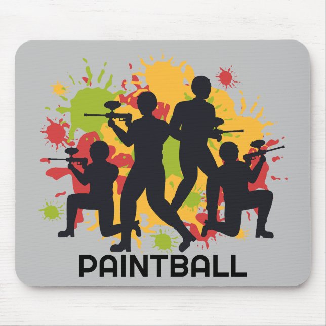 Cool and Colourful Paintball Scene Mouse Mat (Front)