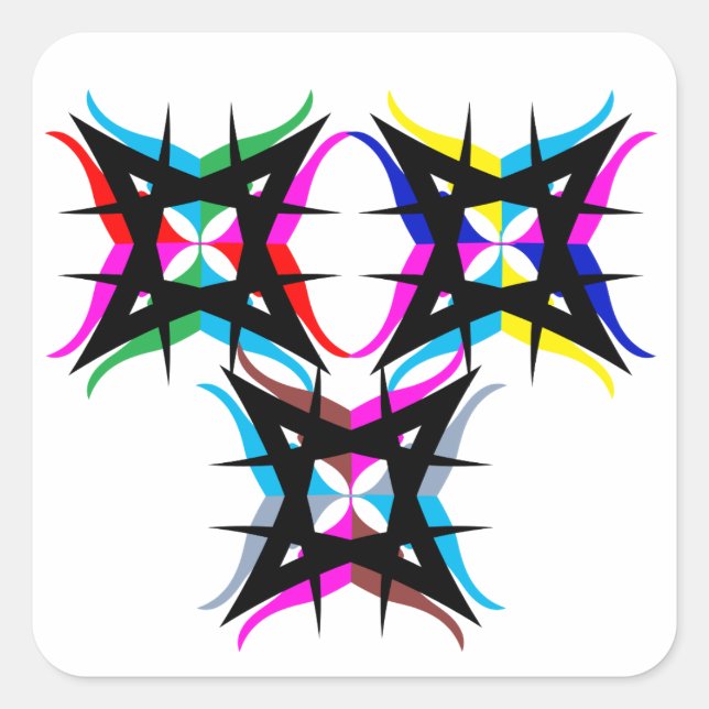 Cool and colourful sticker. square sticker (Front)