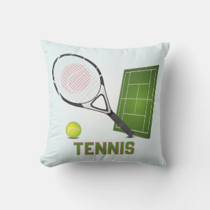 Cool and Colourful Tennis Sports Elements Cushion