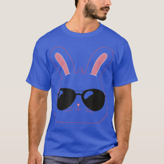 Cool and Cute Easter Bunny Face with Sunglasses T-Shirt