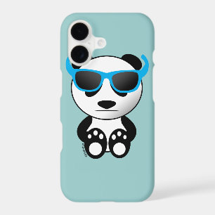 Cool and cute panda bear with blue sunglasses