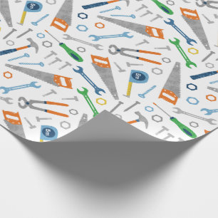 Cool and Cute Tools pattern on white Wrapping Paper