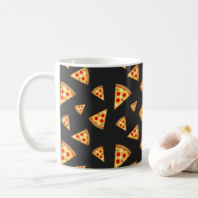Cool and fun pizza slices pattern coffee mug (With Donut)