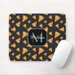 Cool and fun pizza slices pattern Monogram Mouse Mat