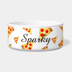 Cool and fun pizza slices pattern on white