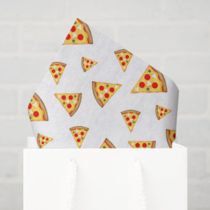 Cool and fun pizza slices pattern on white tissue paper