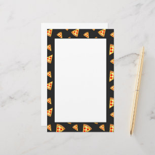 Cool and fun pizza slices pattern stationery