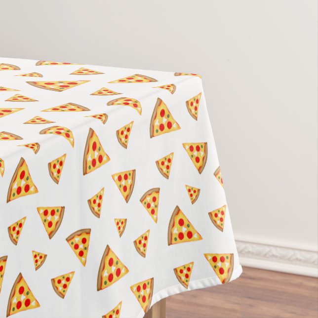 Cool and fun pizza slices pattern tablecloth (In Situ)