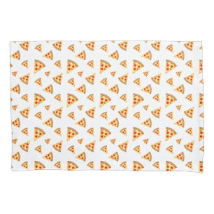 Cool and fun pizza slices pattern white pillowcase