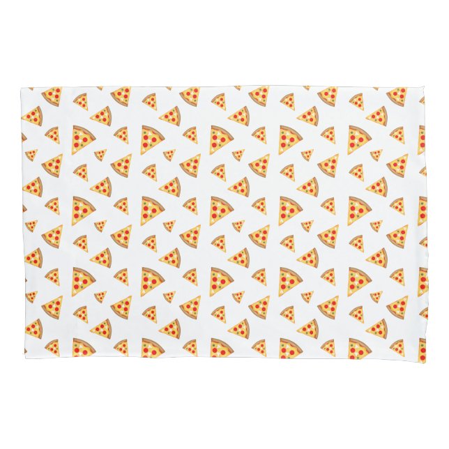 Cool and fun pizza slices pattern white pillowcase (Front)