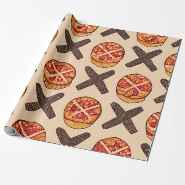 Cool and fun pizza wrapping paper (Unrolled)