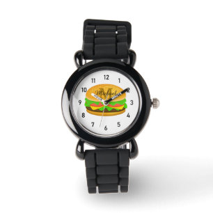 Cool and fun yummy burger Monogram and numbers  Watch
