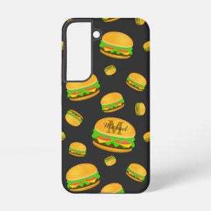 Cool and fun yummy burger pattern Monogram Samsung Galaxy Case