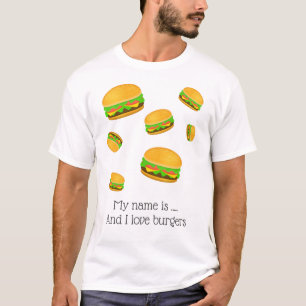 Cool and fun yummy burger pattern My name is ... T-Shirt