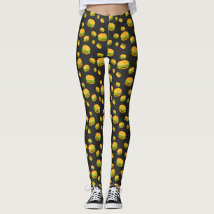 Cool and fun yummy burger pattern socks leggings