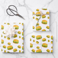 Cool and fun yummy burger pattern white