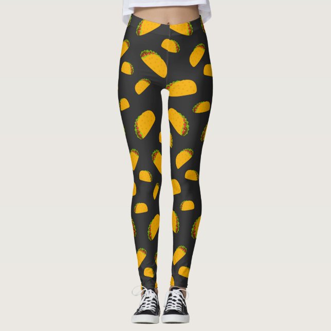 Cool and fun yummy taco pattern leggings (Front)