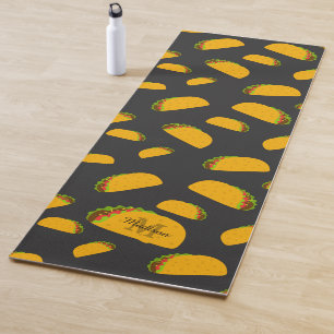 Cool and fun yummy taco pattern Monogram Yoga Mat
