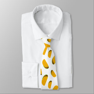 Cool and fun yummy taco pattern white tie
